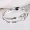 Wholesale 304 Stainless Steel Geometric Solid Color PVD Coated Rhinestones Real Gold Plated 18K Gold Hip-Hop Waterproof Non Tarnish Bangle