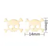 Wholesale PVD Coated Real Gold Plated Skull Stainless Steel Simple Style Waterproof Non Tarnish Ear Studs