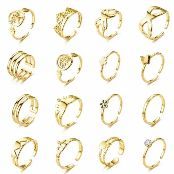 Wholesale Fashion Butterfly Titanium Steel Plating Open Ring