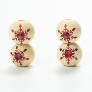 Red and black plaid snowflake / 16MM