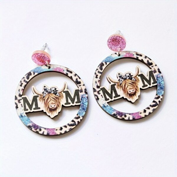 Wholesale Mother's Day MOM jewelry sunflower Daisy butterfly personality leopard stripe Cow Cow Vintage earrings