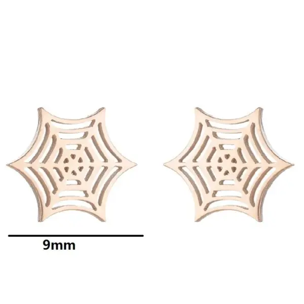 PVD Coated 18K Gold Real Gold Plated Web Titanium Steel Fashion Waterproof Non Tarnish Ear Studs
