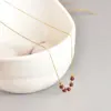 Wholesale Jewelry Vintage Style Round 304 Stainless Steel Titanium Steel Artificial Gemstones 18K Gold Plated Beaded Necklace