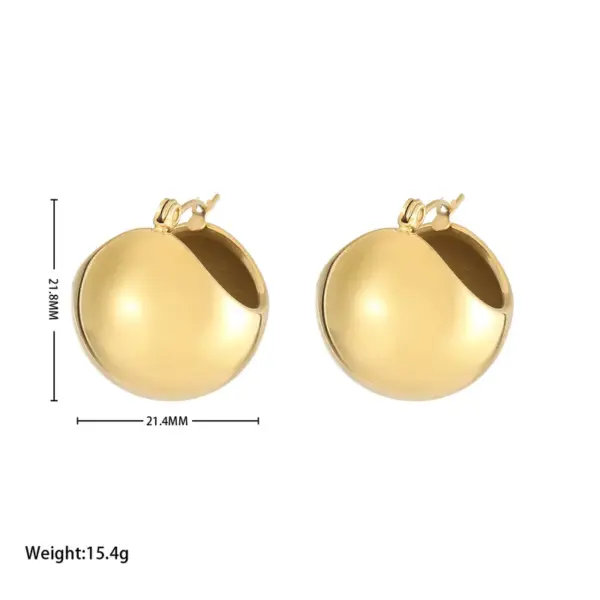 Wholesale PVD Coated 18K Gold Platinum Real Gold Plated Geometric 304 Stainless Steel Elegant Streetwear Waterproof Non Tarnish Ear Studs