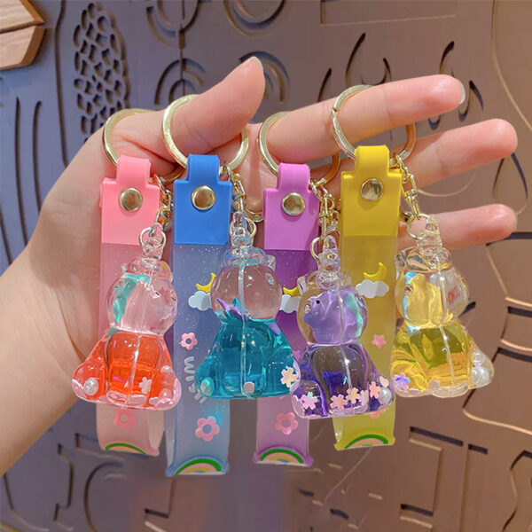 oly-b1b82cdefc8ed394e0044a59c2554869 Wholesale Cartoon cute unicorn oil pendant keychain couple schoolbag pendant car key chain small gift