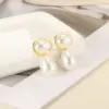 Wholesale 304 Stainless Steel Star Flower Bow Knot PVD Coated Imitation Pearl Zircon 18K Real Gold Plated Elegant Classic Style Waterproof Non Tarnish Ear Studs