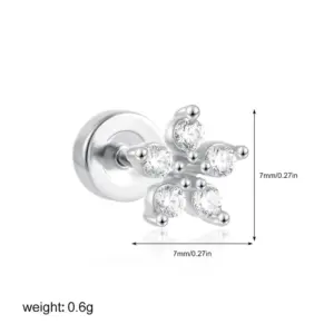 Zircon Flower Silver (One Piece)
