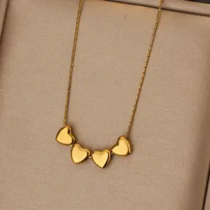 Multicolor-Golden Yellow / One Size / Four Hearts-Multicolor-Golden Yellow