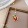 Wholesale Electroplating 18K Gold Golden Plated Apple Titanium Steel Copper Modern Style Classic Style Titanium Steel Pendant Necklace