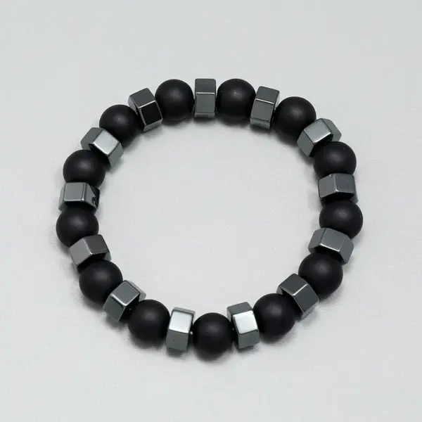 Wholesale Simple Style Geometric Glass Black Gallstone No Inlaid Beaded Chain Bracelets In Bulk