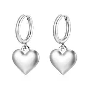 MS-658 Steel Color Fat Heart Ear Clip