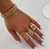Wholesale PVD Coated Real Gold Plated 18K Gold Geometric 304 Stainless Steel IG Style Casual Simple Style Waterproof Non Tarnish Open Rings
