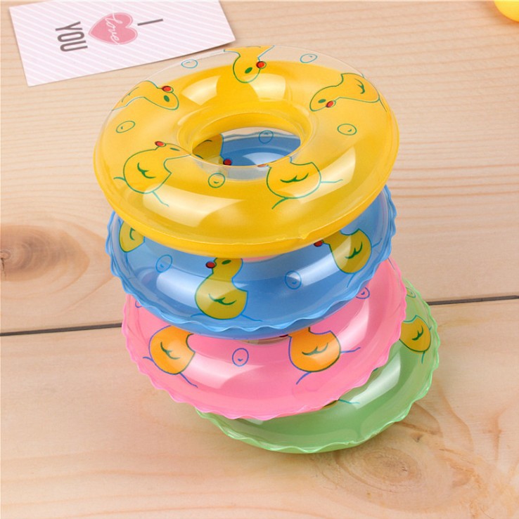 Wholesale Mini Swimming Ring for Chilen Playing in the Water and Bathing Toys Little Yellow Duck Aessories Milk Tea Shop Donut Small Swimming Ring