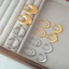 Wholesale 201 Stainless Steel U Shape Geometric Electroplating Golden Plated Modern Style Classic Style Earrings