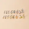 Wholesale 1 Piece 316L Stainless Steel Copper Zircon Nose Rings & Studs Heart Shape Waterproof Non Tarnish Surgical Steel Women'S