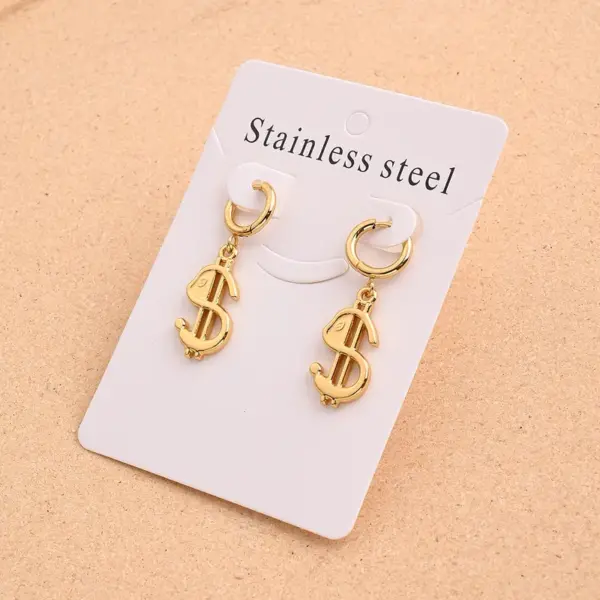 Wholesale Electroplating Golden Plated Coffee Beans Round Heart Shape 304 Stainless Steel Casual Modern Style Simple Style Handmade Polishing Enamel Earrings Ear Studs