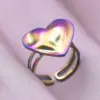 Wholesale PVD Coated Real Gold Plated 18K Gold Heart Shape 304 Stainless Steel Simple Style Waterproof Non Tarnish Open Rings
