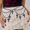 Wholesale Halloween Cross Tassel Pendant Waist Necklace