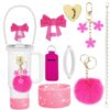 Wholesale Stanley mug accessories portable chain bow straw decorative silicone cup set cup chain flower pendant