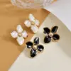 Wholesale Ion Plating (IP) Flower 304 Stainless Steel Casual Pastoral Simple Style Waterproof Non Tarnish Ear Studs