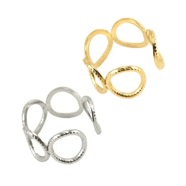 Wholesale Fashion Geometric Titanium Steel Plating Open Ring