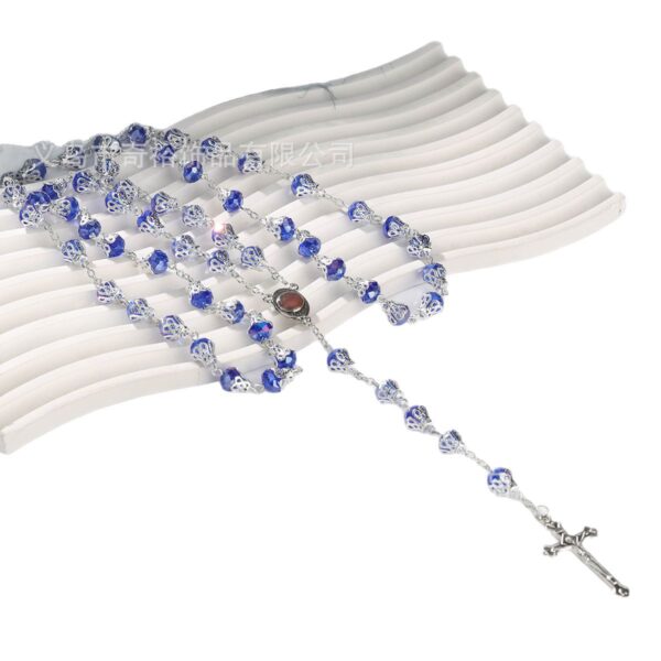 Wholesale Rosary Crystal Bead Cross Pendant Necklace
