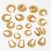 Wholesale PVD Coated Real Gold Plated 16K Gold White Gold Plated Gold Plating Solid Color 304 Stainless Steel Commute Waterproof Non Tarnish Earrings