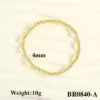 Wholesale Copper Round Hip-Hop Simple Style Gold Bead Necklace Gold Bracelets