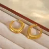 Wholesale 1 Pair Basic Simple Style Irregular Geometric Plating 304 Stainless Steel 18K Gold Plated Earrings