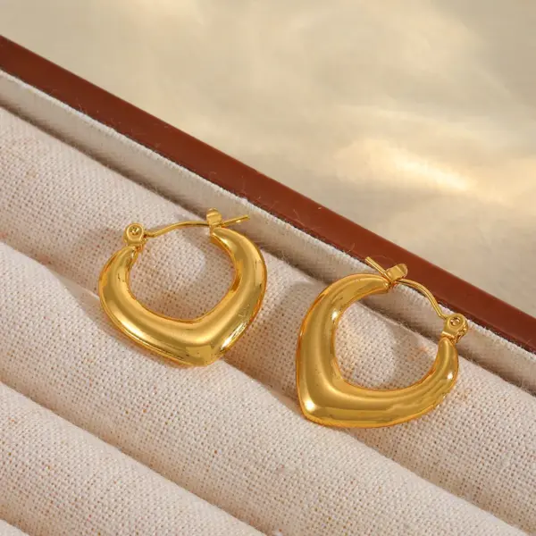 Wholesale 1 Pair Basic Simple Style Irregular Geometric Plating 304 Stainless Steel 18K Gold Plated Earrings