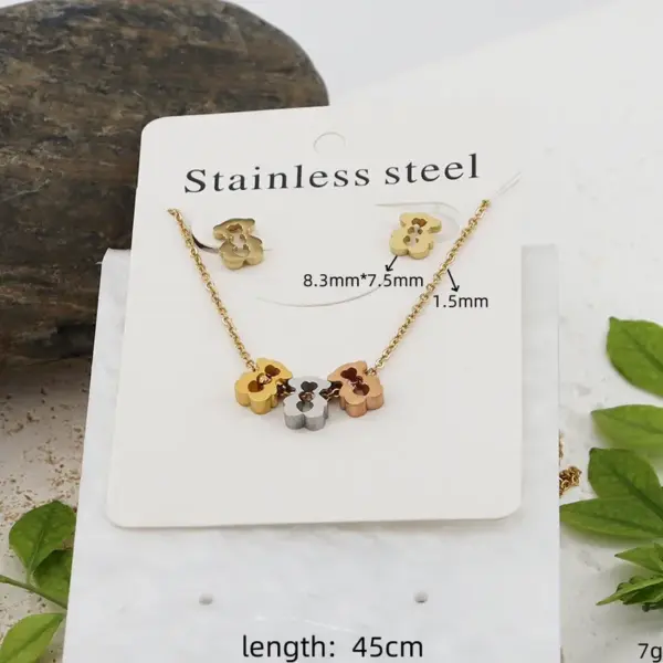 Wholesale Jewelry Casual Sweet Classic Style Dog 304 Stainless Steel Gold Plated Stainless Steel Jewelry Sets