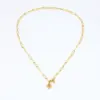 Wholesale Jewelry Romantic Heart Shape 304 Stainless Steel 18K Gold Plated Handmade Pendant Necklace