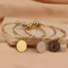 Wholesale PVD Coated 18K Gold Plated Cross Stainless Steel Basic Streetwear Waterproof Non Tarnish Bangle