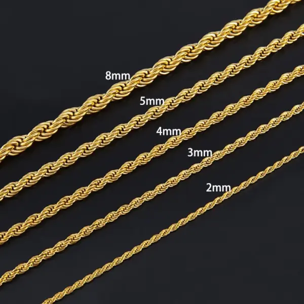 PVD Coated Real Gold Plated 18K Gold Geometric 304 Stainless Steel Hip-Hop Waterproof Non Tarnish 304 Stainless Steel Lobster Trigger Clasp Closure Necklace