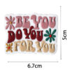 Wholesale Bohemian embroidered fabric patch with positive energy quotes for bags