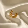 Wholesale Jewelry INS Style Simple Style Ball 304 Stainless Steel PVD Coated Plating Open Ring