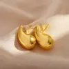 Wholesale PVD Coated Gold Plated Solid Color Stainless Steel Commute Waterproof Non Tarnish Ear Studs