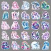 oly-b2094d100524d8f5fb7da6a190964f1f Wholesale 50pcs/pack Glitter Laser Rainbow Horse Unicorn Stickers