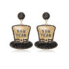 Wholesale New Year Wine Glass Earrings Five-pointed Star Hat Earrings