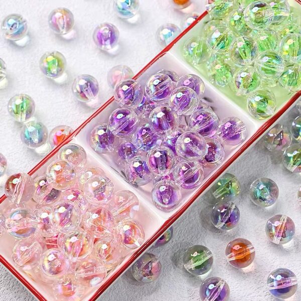 Wholesale 16mm High goods uv transparent sugar heart round beads straight hole beaded diy handmade mobile phone chain bracelet material jewelry accessories