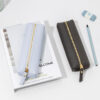 Wholesale Leather Pencil Case Large Capacity Zipper Stationery Storage Bag