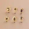 Wholesale 1 Piece Ear Cartilage Rings & Studs Fashion Solid Color 316L Stainless Steel Copper Plating Inlay Zircon