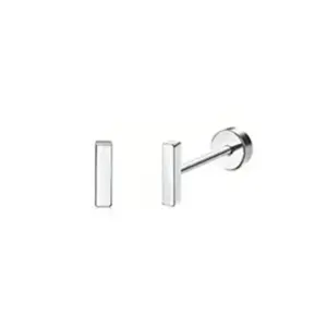 Silver / One Size / Square Ear Studs