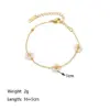 Elegant Baroque Style Modern Style Geometric Heart Shape Imitation Pearl Titanium Steel Paperclip Chain Cable Chain Bracelets In Bulk