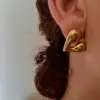 Wholesale 1 Pair Simple Style Heart Shape Plating Stainless Steel Drop Earrings Ear Studs