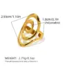 304 Stainless Steel Geometric Ion Plating (IP) 18K Real Gold Plated Casual Simple Style Waterproof Non Tarnish Open Rings
