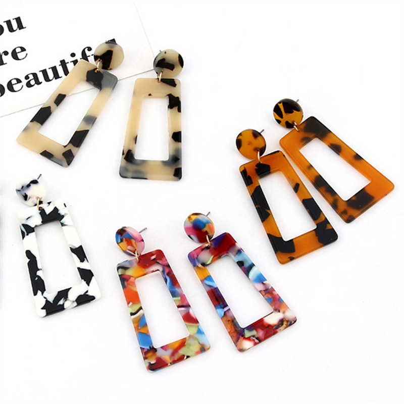 Wholesale Cold Style Women's Simple Aessories Acrylic Acetate Paint Light Luxury Earrings High-end Niche Jewelry Fashion