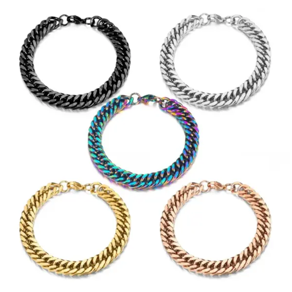 Wholesale Men's Bracelets Waves Lobster Stainless Steel Men's Chain Bracelets
