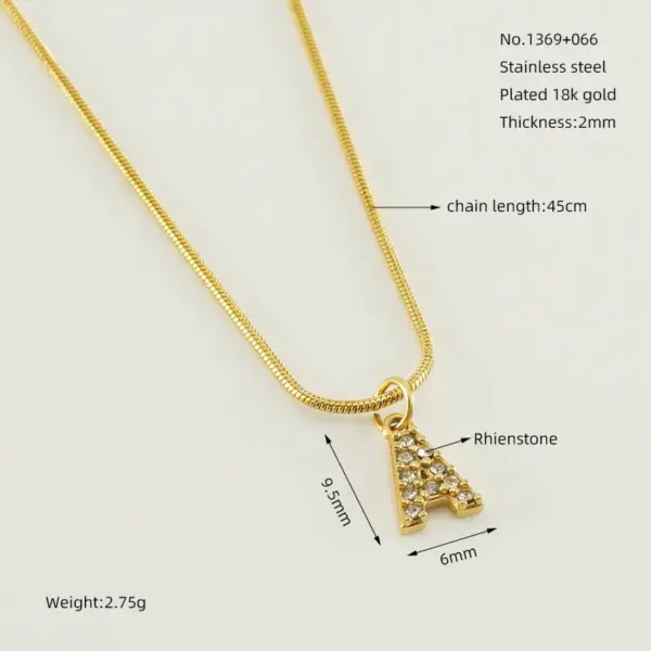 Wholesale 304 Stainless Steel Casual Letter Pendant Necklace
