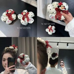 Red ribbon-black polka dot mickey